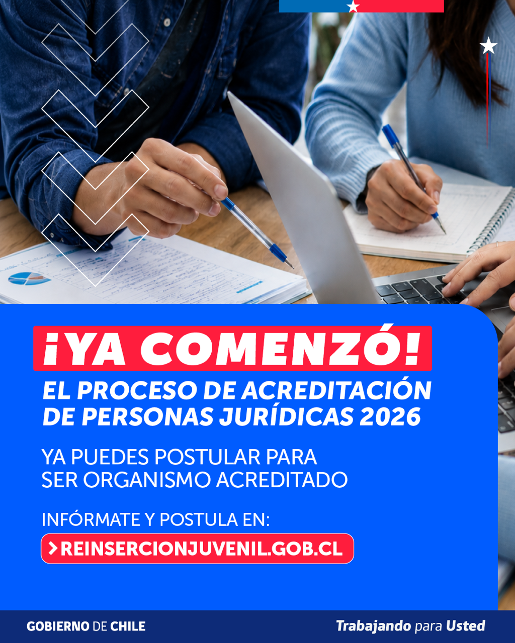 Servicio de Reinserción Juvenil abre postulaciones para acreditar organismos ejecutores