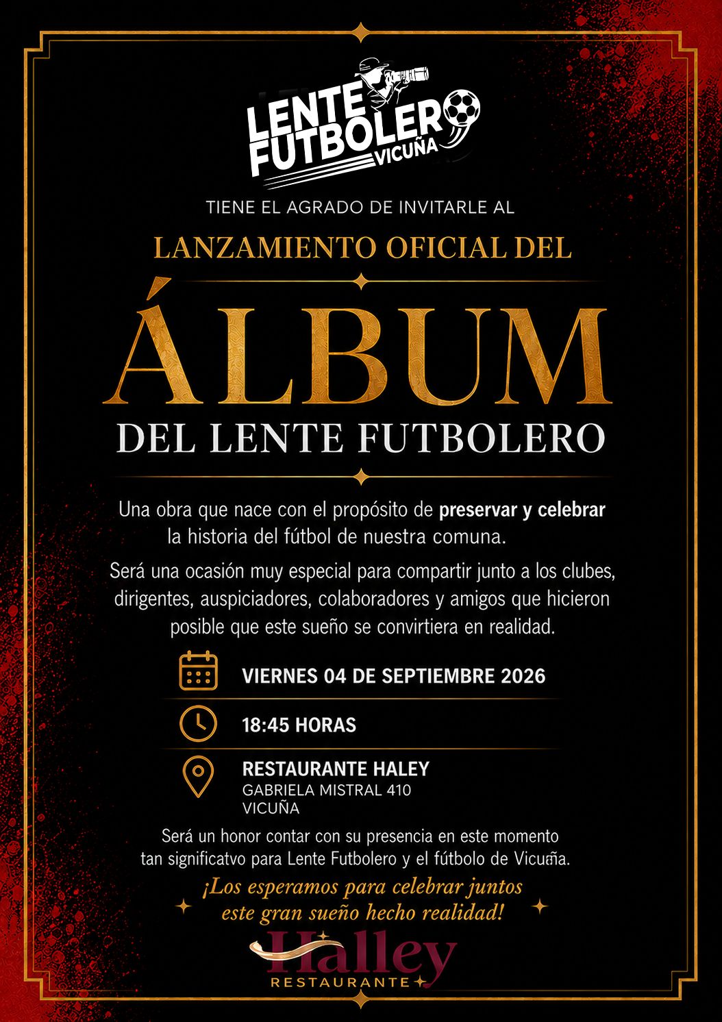 Lente Futbolero lanza álbum sobre fútbol amateur de Vicuña