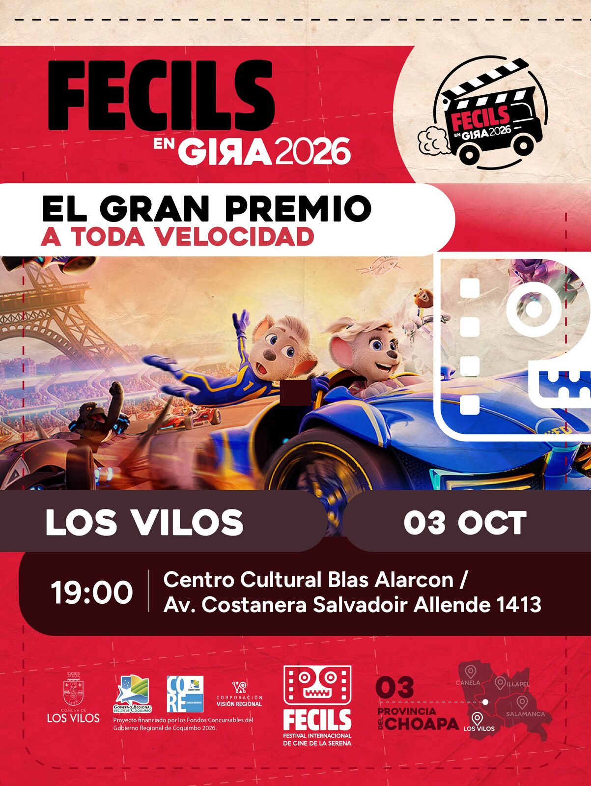 FECILS lleva función gratuita de cine animado a Los Vilos este sábado